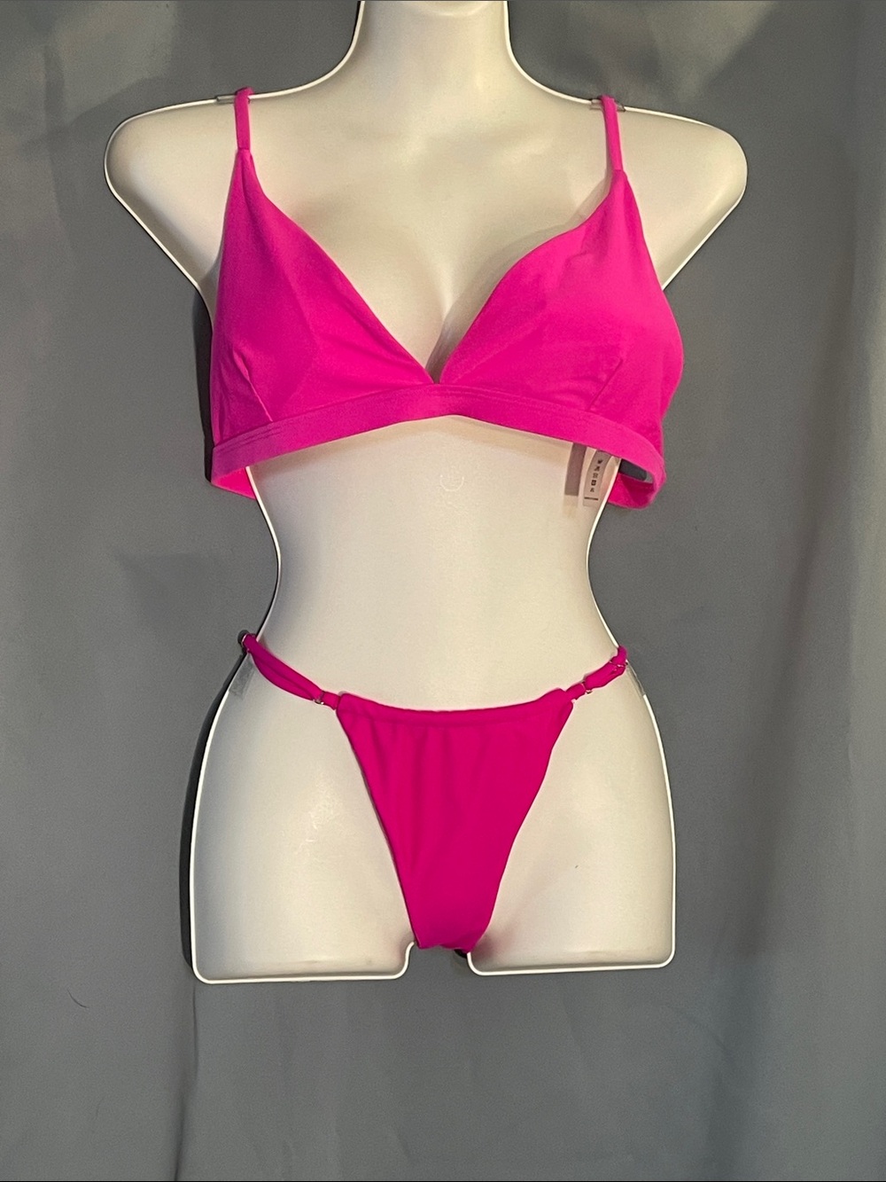 Vibrant Neon Pink Triangle Bikini Set